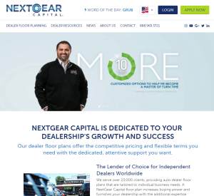 Image of NextGear Capital's new website where dealers can learn more about how to efficiently use their floor plan line of credit