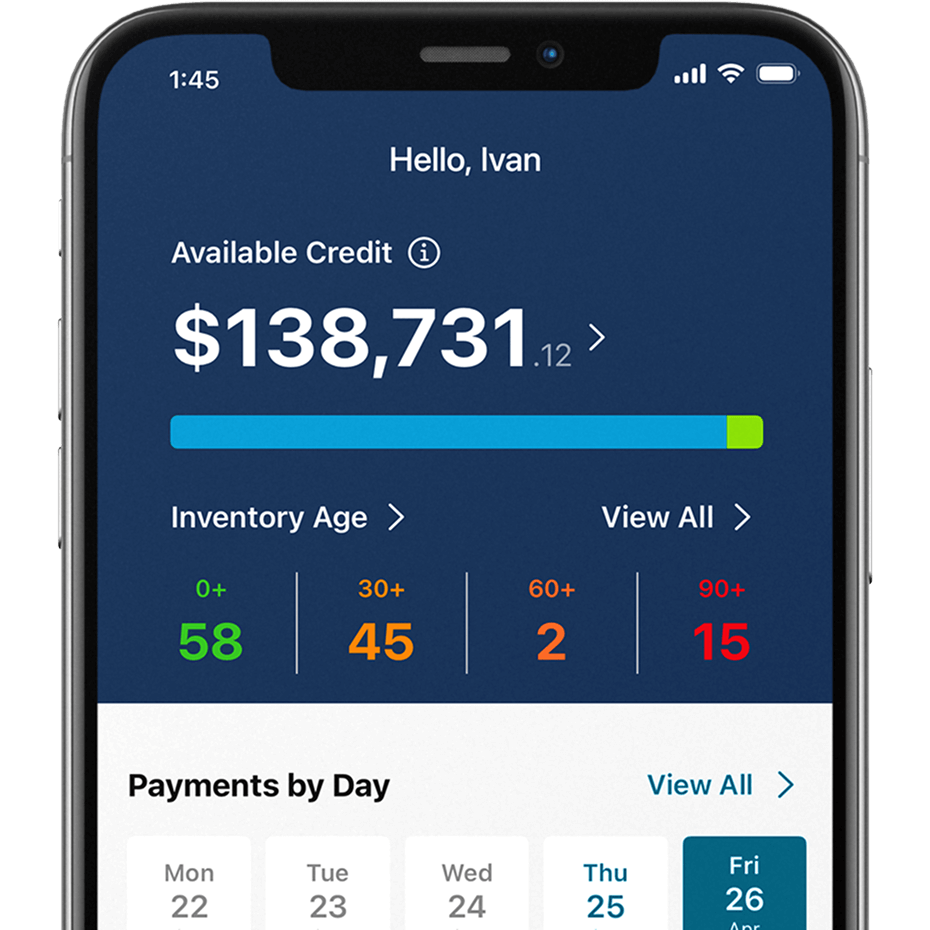 NextGear Capital App Homepage Screenshot