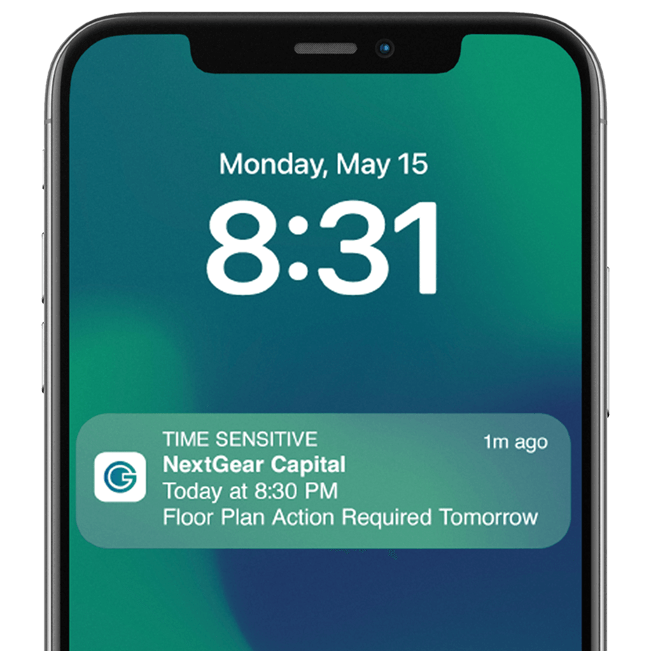 NextGear Capital App Notification Screenshot