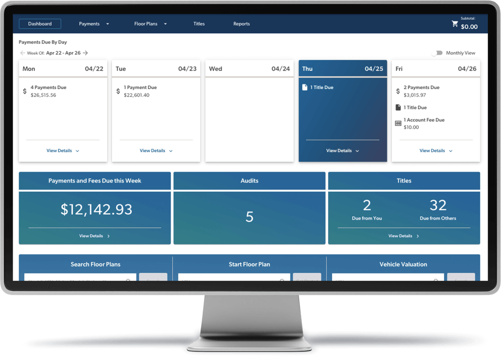 NextGear Capital Account Portal Screenshot.