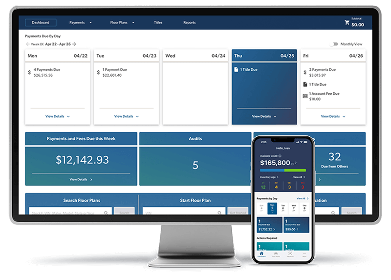 Screenshot of Account Portal and NextGear App